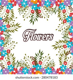 Flowers design over white background, vector illustration.
