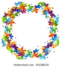 Flowers design over white background