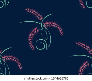 flowers design pattern and blue background 
