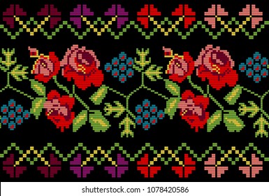 diseño de flores en fondo negro