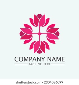 flowers design vector for spa, boutique, beauty salon, cosmetician, shop, yoga class, hotel and resort