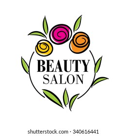 flowers design vector for spa, boutique, beauty salon, cosmetician