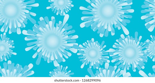 Flowers of different sizes and colors. Seamless background for postcards and sites. Vector graphics