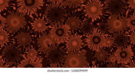 Flowers of different sizes and colors. Seamless background for postcards and sites. Vector graphics