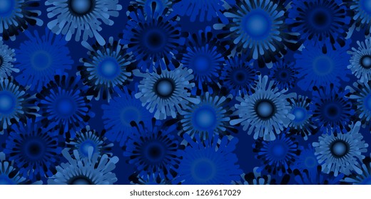 Flowers of different sizes and colors. Seamless background for postcards and sites. Vector graphics