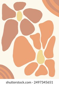 flowers doodle background art vector . Flower abstract shape doodle art design for print, wallpaper, clipart, wall art for home decoration.