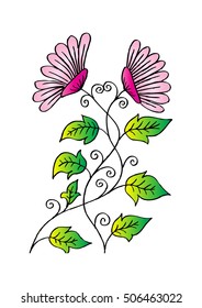 flowers doodle sketch 