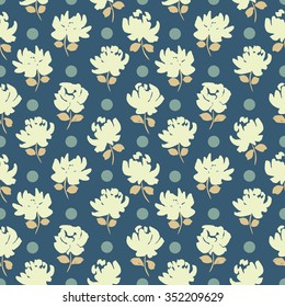 flowers and dots seamless pattern. floral vector background