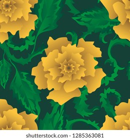 Flowers. Drawn abstract flowers. Seamless pattern of painted flowers. Vector graphics