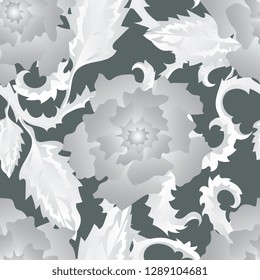 Flowers. Drawn abstract flowers. Seamless pattern of painted flowers. Vector graphics