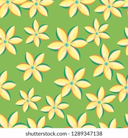 Flowers. Drawn abstract flowers. Seamless pattern of painted flowers. Vector graphics