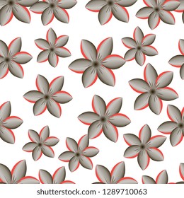 Flowers. Drawn abstract flowers. Seamless pattern of painted flowers. Vector graphics