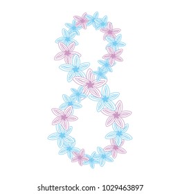 flowers in eight shape icon