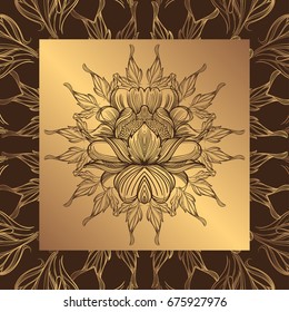 Flowers. Element in the style of Boho. Contour illustrations for the creation of tattoos, coloring, clothing design and printed products.