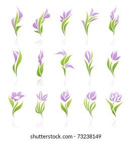 Flowers. Elements for design. Vector illustration.