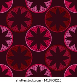 Flowers. Ethnic boho seamless pattern. Lace. Embroidery on fabric. Patchwork texture. Weaving. Traditional ornament. Tribal pattern. Folk motif. Can be used for wallpaper, textile, wrapping, web.