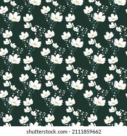 Flowers field pattern template contrast design elegant petals free vector image