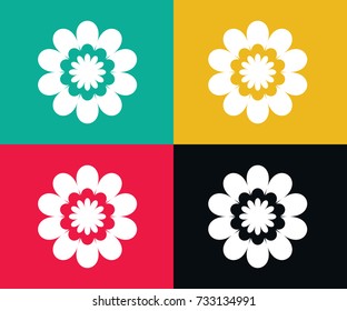 flowers flat icons vector