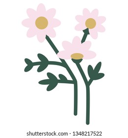 Flowers flat illustration on white