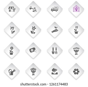flowers flat rhombus web icons for user interface design
