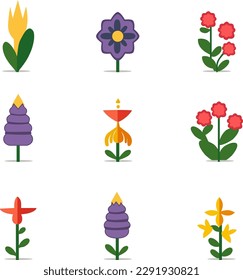 Flowers Flat Vector Icons Pack