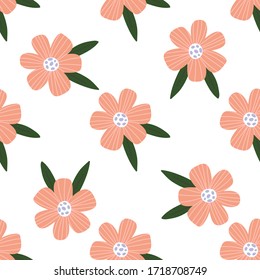 Flowers , floral boho hand drawn seamless vector fill. Cute childish drawing. Baby wrapping paper, textile, vector 
illustration 