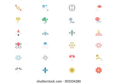 Flowers and Floral Colored Vector Icons 4