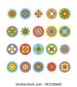 Flowers & Floral Colored Vector Icons 1