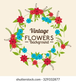 Flowers and floral colorful design, vector illustration