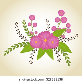 Flowers and floral colorful design, vector illustration