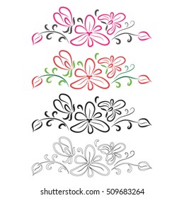 flowers, floral design, decorative elements, vector illustration