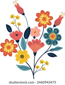 Flowers floral flower pattern wildflowers drawing illustration