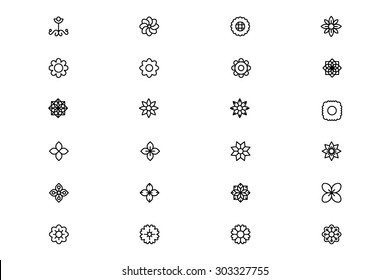 Flowers and Floral Line Vector Icons 2