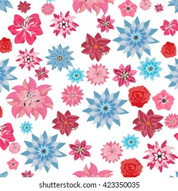 Flowers and floral pattern illustration