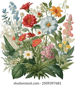 Flowers floral pattern on white background