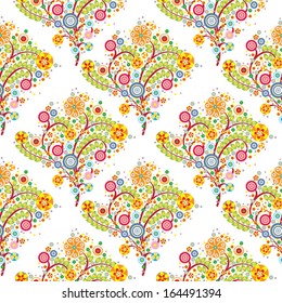 flowers floral seamless pattern with white background