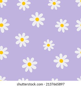 Flowers. Florar seamless pattern. Purple background. Vector