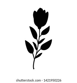 flowers, flower silhouettes, creative logos, black