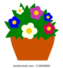 Flores en flor.  Ilustración vectorial aislada en fondo blanco.