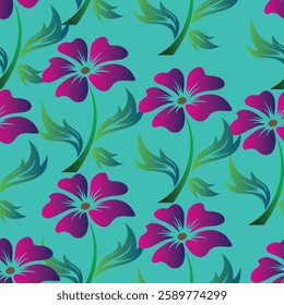flowers and foliage colorful pattern spring summer background.