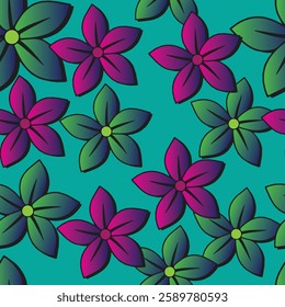 flowers and foliage colorful pattern spring summer background.