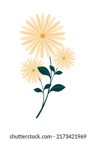 icono de follaje de flores plano aislado