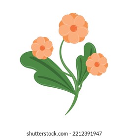 icono de follaje de flores plano aislado