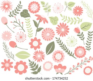 Flowers and Foliage - peach