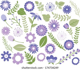 Flowers and Foliage - Purple