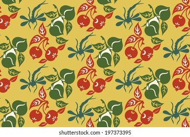 flowers, foliage, vector, graphic, drawing, illustration, pattern, print, background