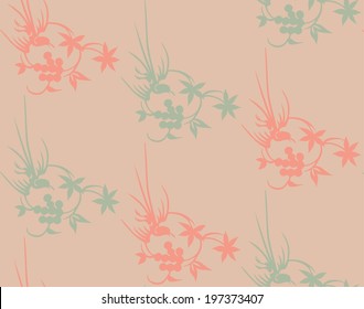 flowers, foliage, vector, graphic, drawing, illustration, pattern, print, background