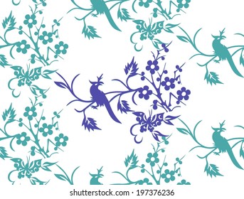 flowers, foliage, vector, graphic, drawing, illustration, pattern, print, background