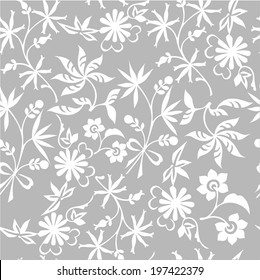 flowers, foliage, vector, graphic, drawing, illustration, pattern, print, background
