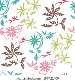 flowers, foliage, vector, graphic, drawing, illustration, pattern, print, background